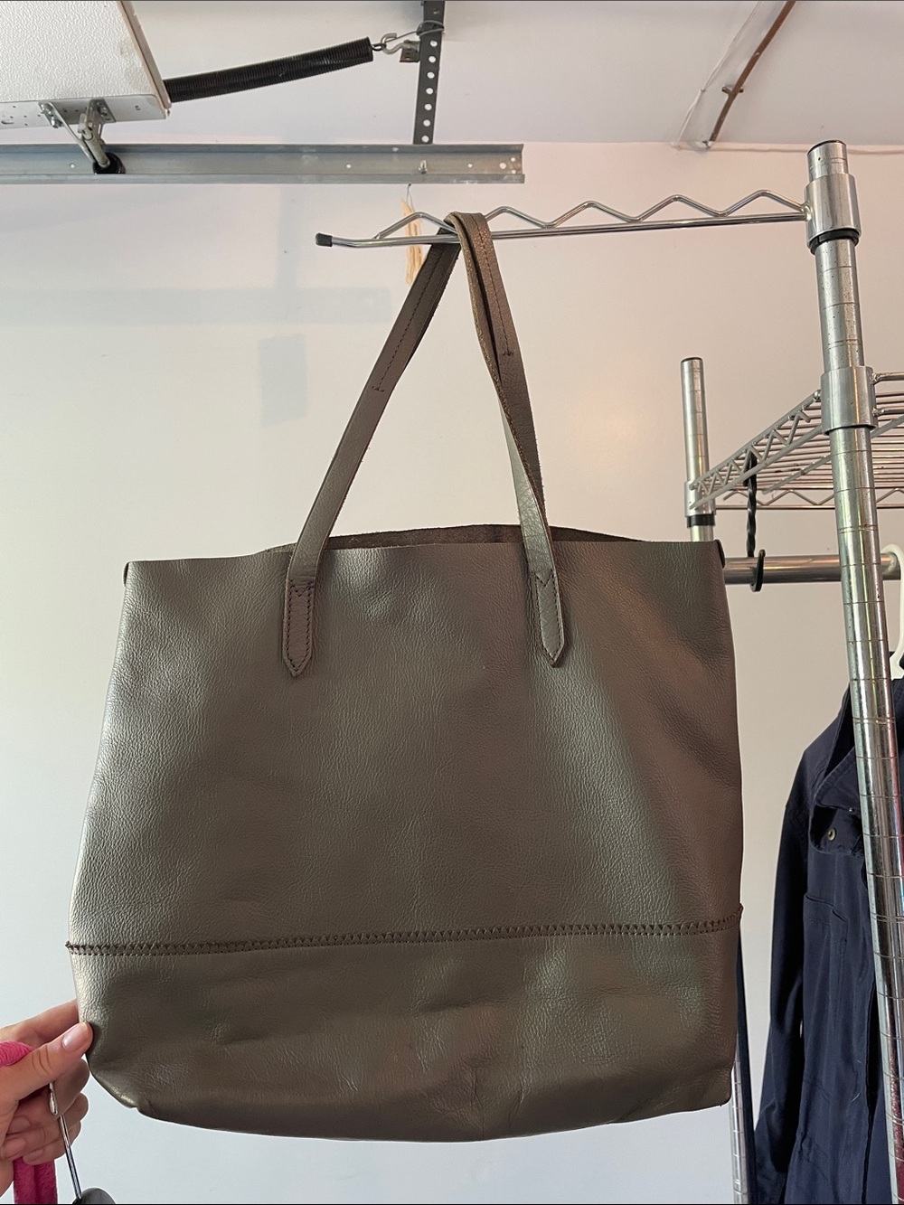 J. Crew Grey Leather Tote